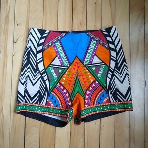 Tribal print high waisted shorts